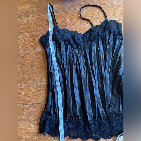 Y2K Wet Seal babydoll lace trim tank top size Small black fairy whimsigoth - Picture 13 of 13